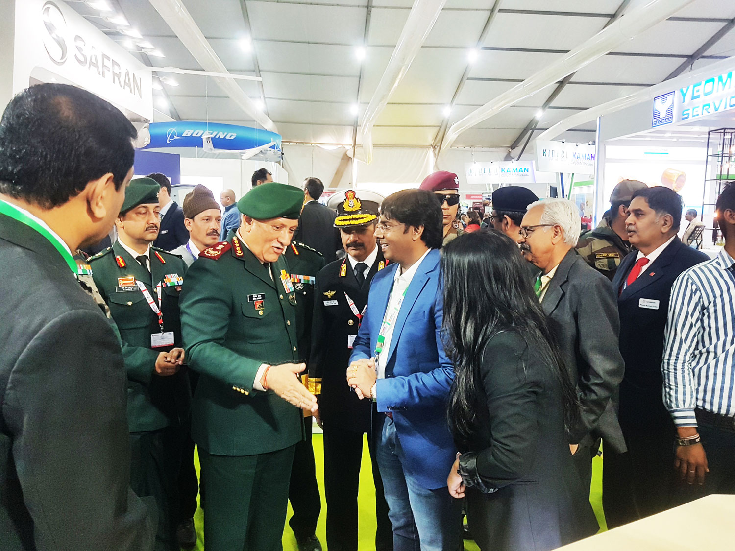 Chief of Defence Gen. Bipin Rawat fascinated seeing the Armoured UGV SOORAN displayed by Defence Master at DEFEXPO, Lucknow