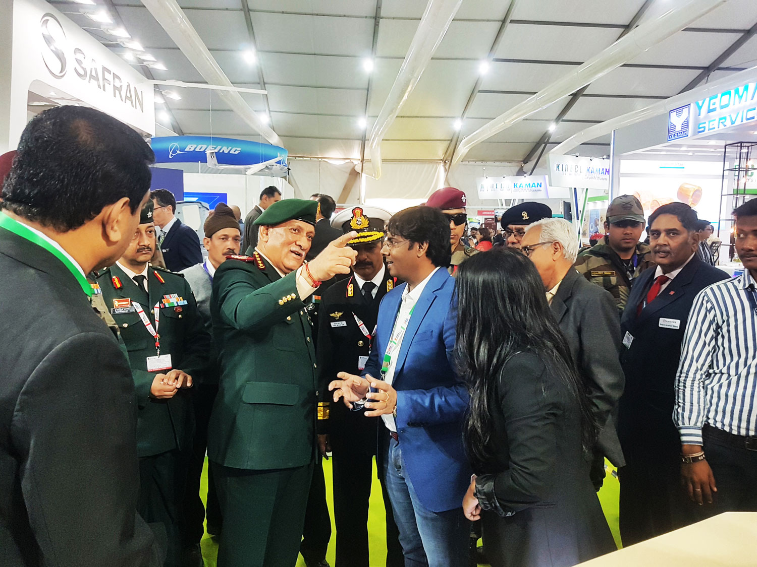 Chief of Defence Gen. Bipin Rawat fascinated seeing the Armoured UGV SOORAN displayed by Defence Master at DEFEXPO, Lucknow
