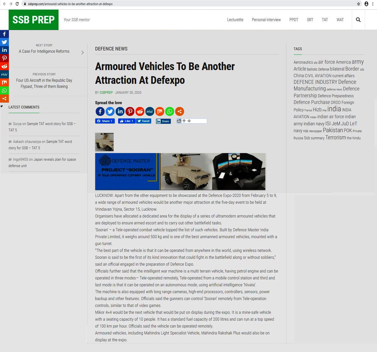 UGV SOORAN in News